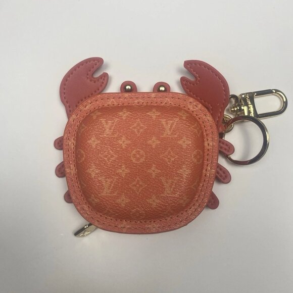 LV Louis Vuitton Coin Pouch Charm Crab Bag Charm Keychain Orange M01929 - Picture 1 of 9
